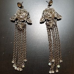 Rare Vintage Betsey Johnson Rose Earrings